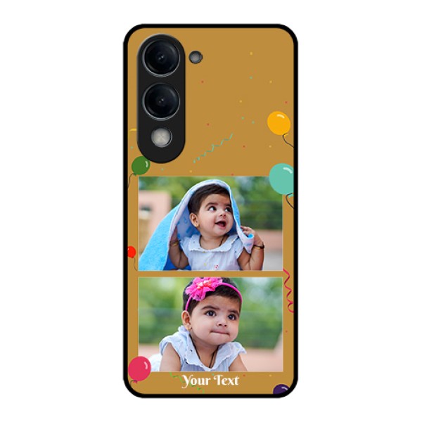iQOO Z10 Lite Custom Glass Phone Case - Image Holder With Birthday Celebrations Design iQOO Z10 Lite Custom Glass Phone Case - Image Holder With Birthday Celebrations Design