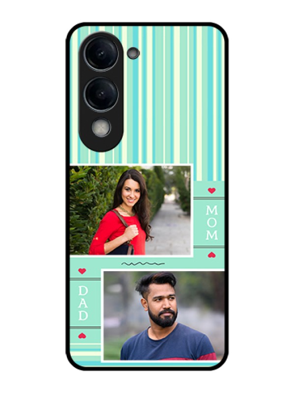 Custom iQOO Z10 Lite Custom Glass Phone Case - Mom & Dad Pic Design