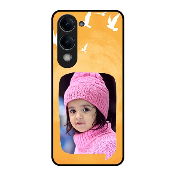 iQOO Z10 Lite Custom Glass Phone Case - Water Color Design With Bird Icons