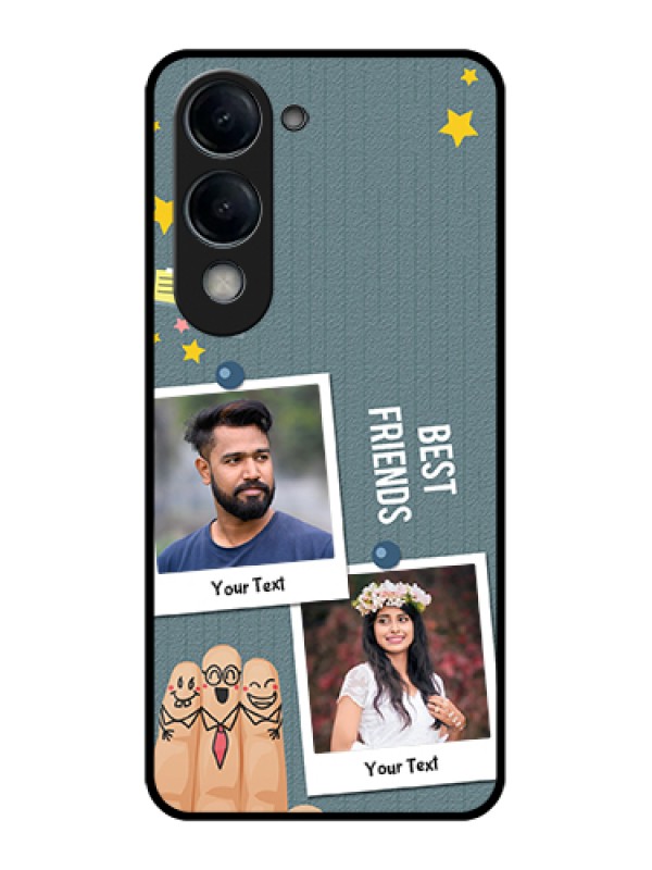 Custom iQOO Z10 Lite Custom Glass Phone Case - Sticky Frames And Friendship Design