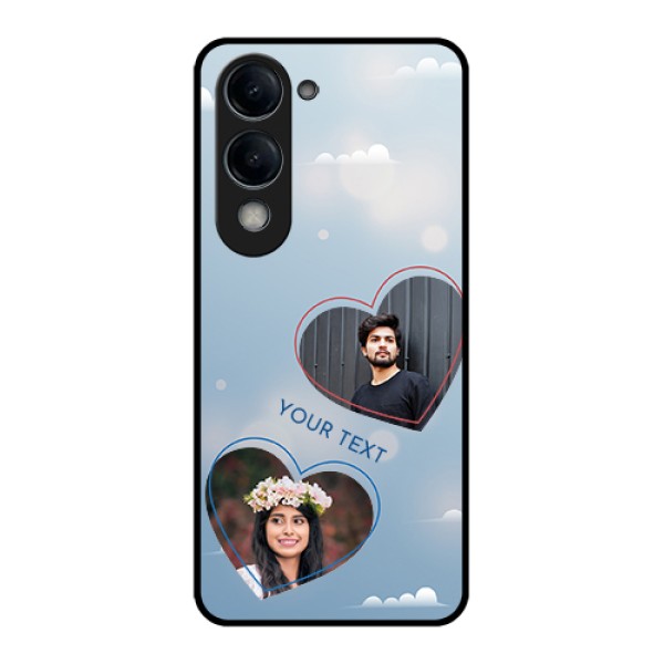iQOO Z10 Lite Custom Glass Phone Case - Blue Color Couple Design