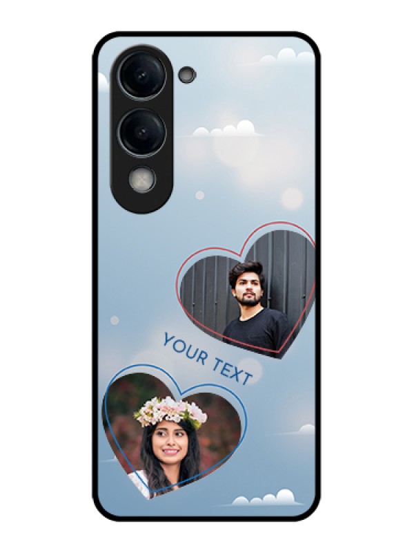 Custom iQOO Z10 Lite Custom Glass Phone Case - Blue Color Couple Design