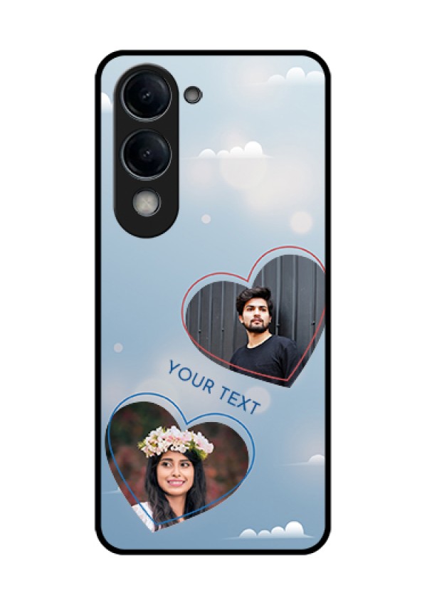 iQOO Z10 Lite Custom Glass Phone Case - Blue Color Couple Design