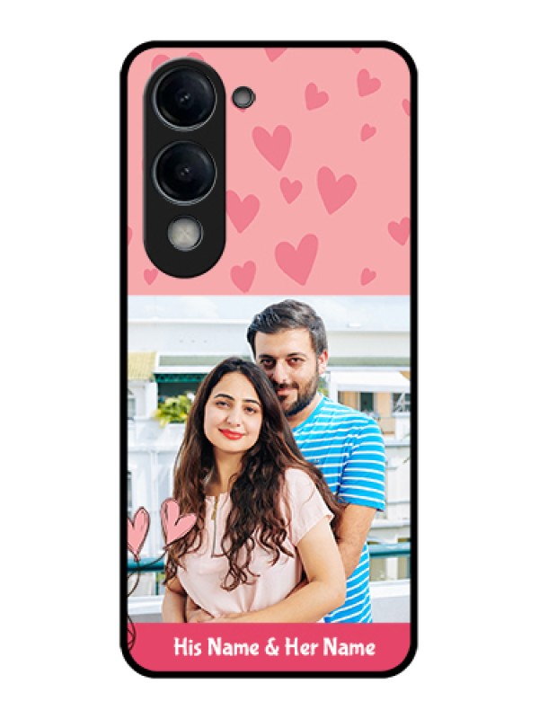 Custom iQOO Z10 Lite Custom Glass Phone Case - Love Design Peach Color