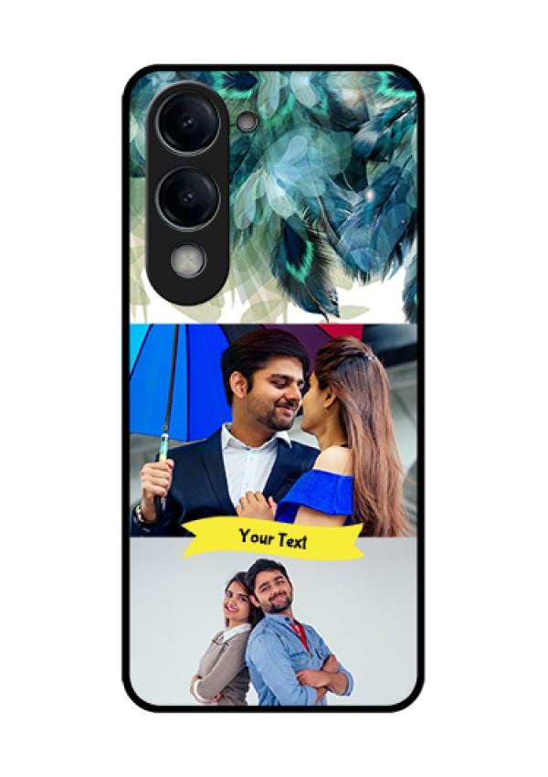 iQOO Z10 Lite Custom Glass Phone Case - Image With Boho Peacock Feather Design
