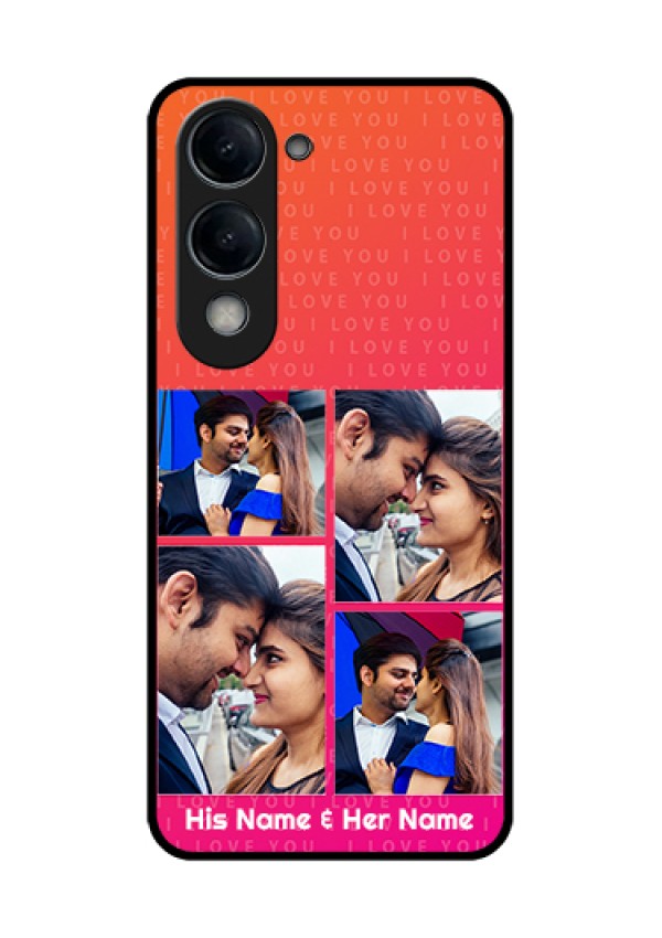 iQOO Z10 Lite Custom Glass Phone Case - I Love You Pink Design