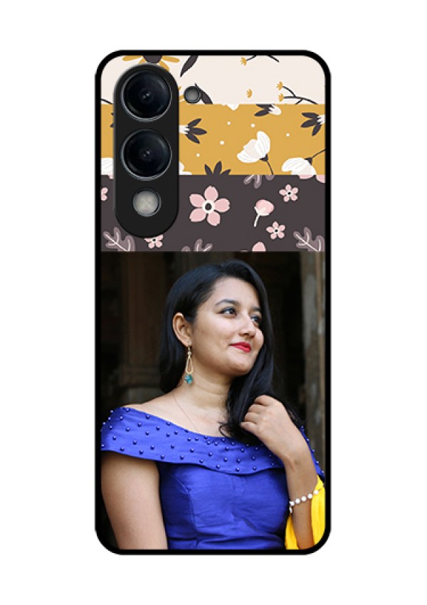 iQOO Z10 Lite Custom Glass Phone Case - Stylish Floral Design