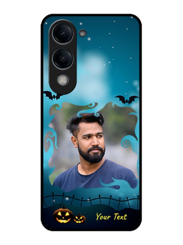 Custom iQOO Z10 Lite Custom Glass Phone Case - Halloween Frame Design