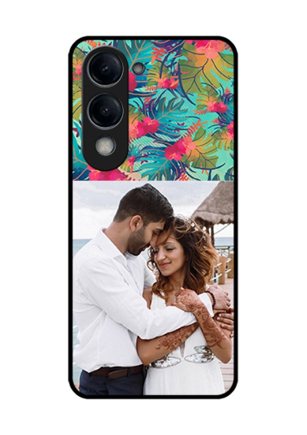 iQOO Z10 Lite Custom Glass Phone Case - Watercolor Floral Design