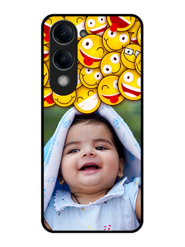 Custom iQOO Z10 Lite Custom Glass Phone Case - With Smiley Emoji Design
