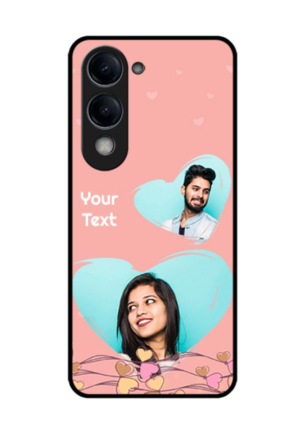 iQOO Z10 Lite Custom Glass Phone Case - Love Doodle Design