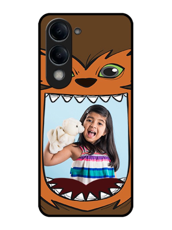 Custom iQOO Z10 Lite Custom Glass Phone Case - Owl Monster Back Case Design