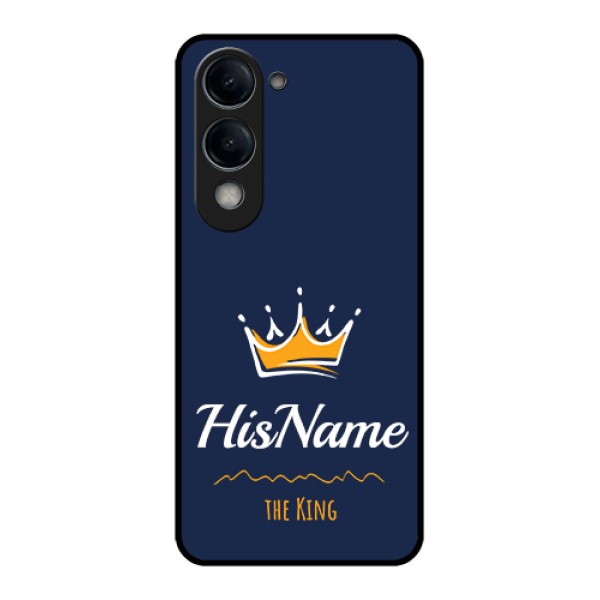 iQOO Z10 Lite Custom Glass Phone Case - King With Name Design