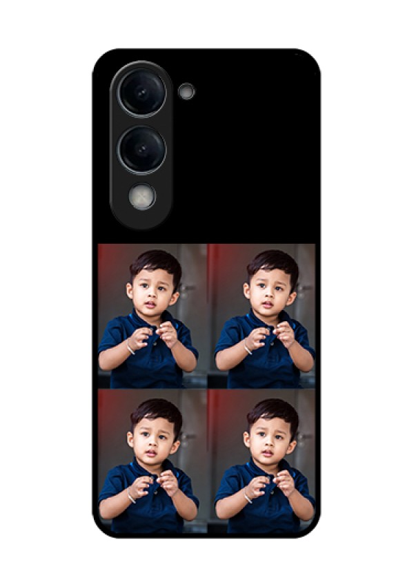 iQOO Z10 Lite Custom Glass Phone Case - 4 Image Holder Design