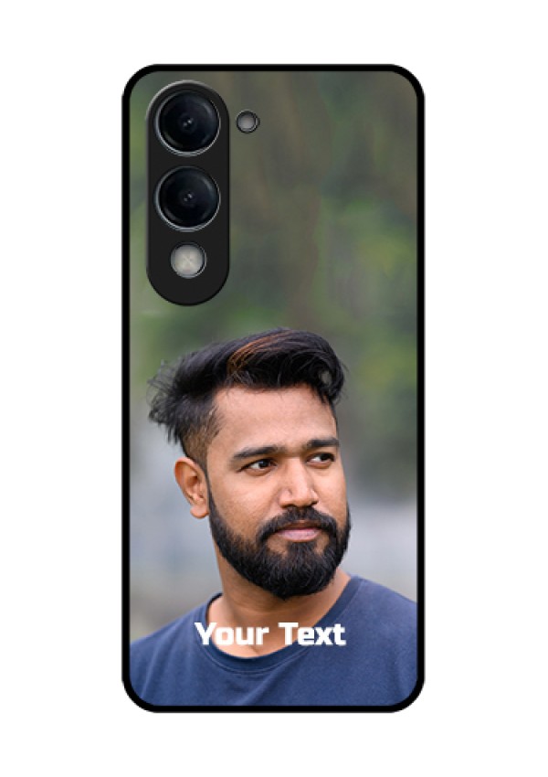 iQOO Z10 Lite Custom Glass Phone Case - Photo With Text Design