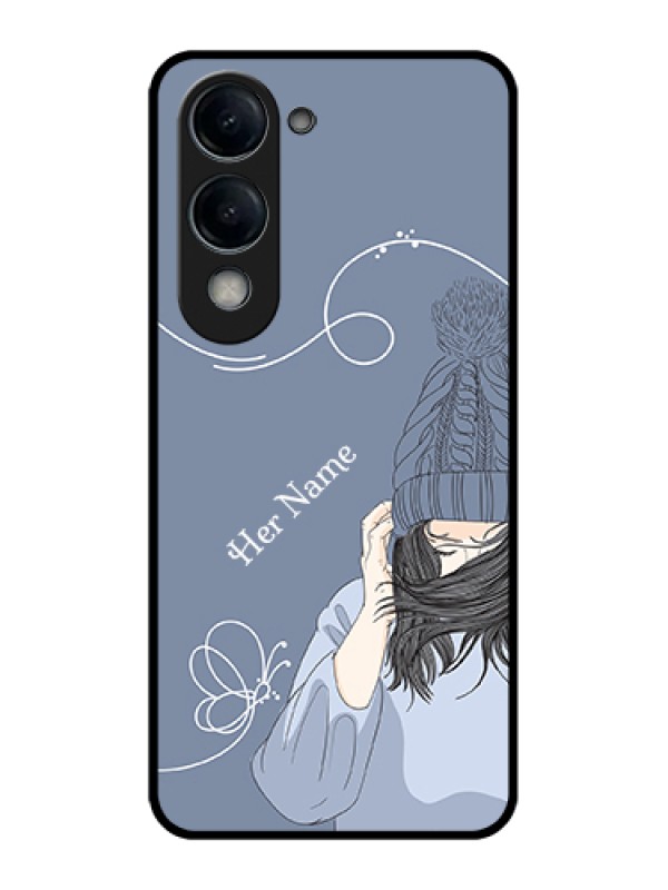 Custom iQOO Z10 Lite Custom Glass Phone Case - Girl In Winter Outfit Design