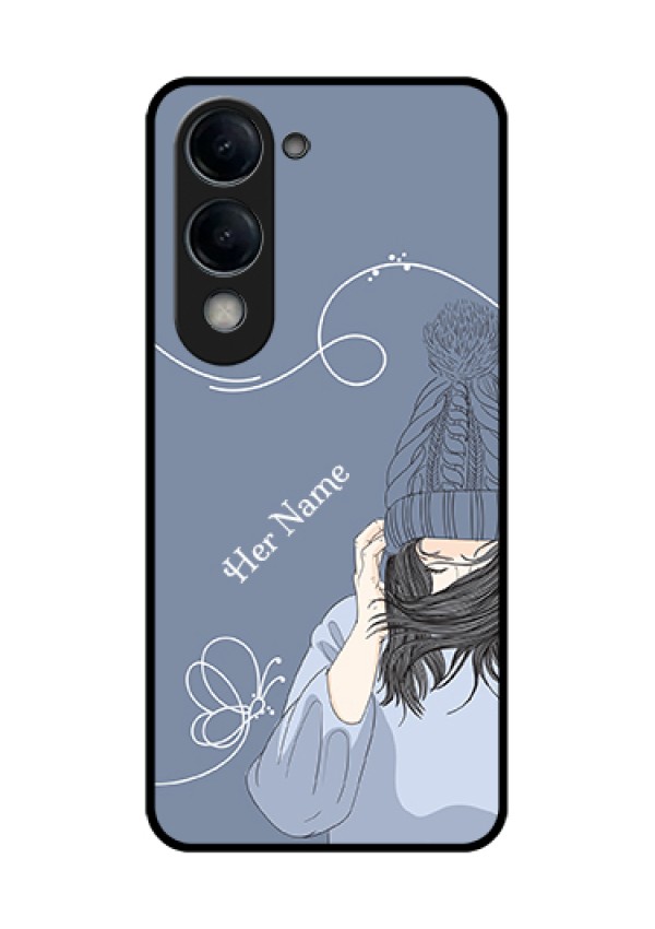 iQOO Z10 Lite Custom Glass Phone Case - Girl In Winter Outfit Design