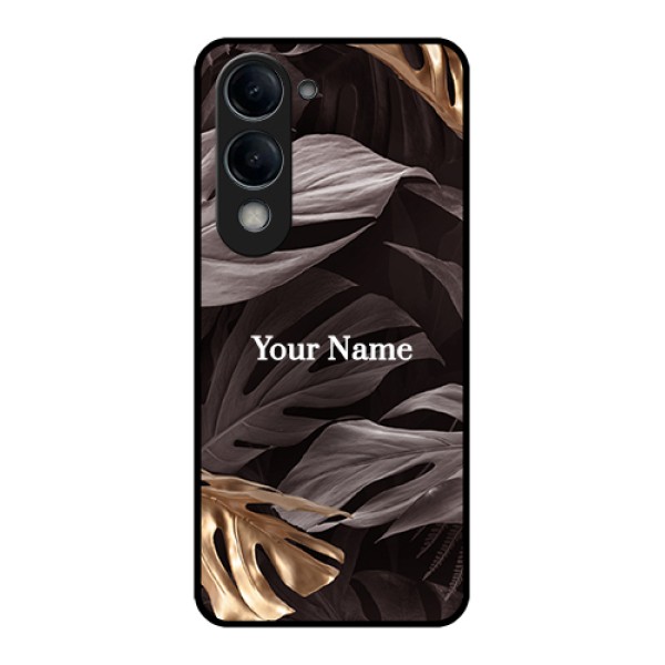 iQOO Z10 Lite Custom Glass Phone Case - Wild Leaves Digital Paint Design