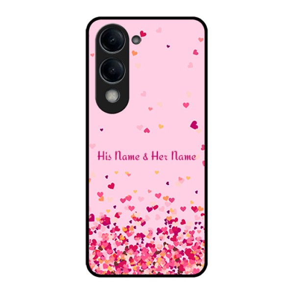 iQOO Z10 Lite Custom Glass Phone Case - Floating Hearts Design