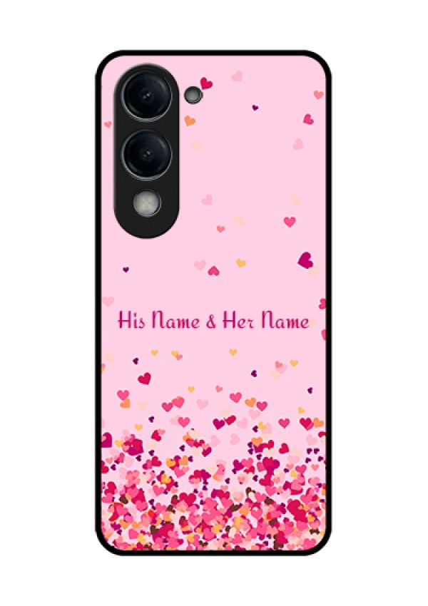 iQOO Z10 Lite Custom Glass Phone Case - Floating Hearts Design
