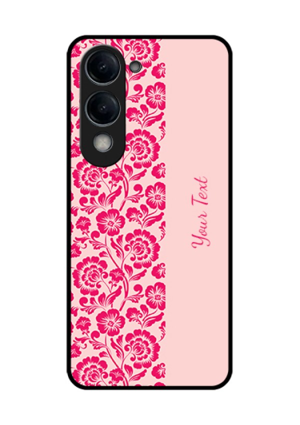 iQOO Z10 Lite Custom Glass Phone Case - Attractive Floral Pattern Design
