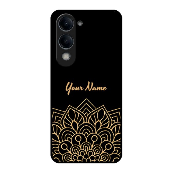 iQOO Z10 Lite Custom Glass Phone Case - Golden Mandala Design