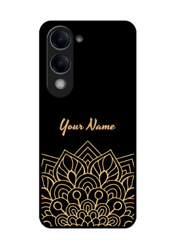 iQOO Z10 Lite Custom Glass Phone Case - Golden Mandala Design
