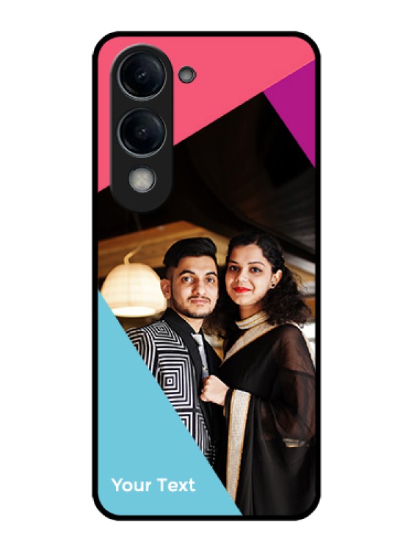 Custom iQOO Z10 Lite Custom Glass Phone Case - Stacked Triple Colour Design