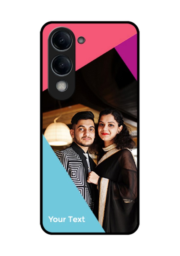 iQOO Z10 Lite Custom Glass Phone Case - Stacked Triple Colour Design