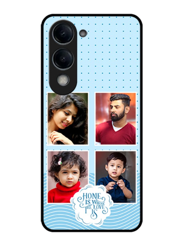 Custom iQOO Z10 Lite Custom Glass Phone Case - Cute Love Quote With 4 Pic Upload Design