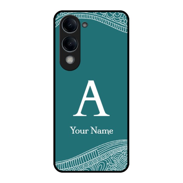 iQOO Z10 Lite Custom Glass Phone Case - Line Art Pattern With Custom Name Design iQOO Z10 Lite Custom Glass Phone Case - Line Art Pattern With Custom Name Design