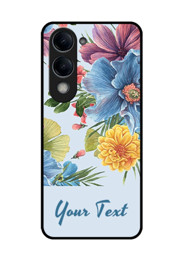 iQOO Z10 Lite Custom Glass Phone Case - Stunning Watercolored Flowers Painting Design