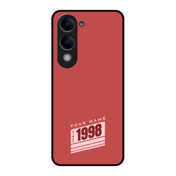 iQOO Z10 Lite Custom Glass Phone Case - Red Custom Year Of Birth Design