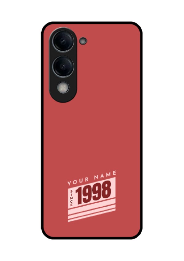 iQOO Z10 Lite Custom Glass Phone Case - Red Custom Year Of Birth Design
