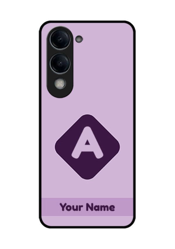 iQOO Z10 Lite Custom Glass Phone Case - Custom Letter In Curved Badge Design