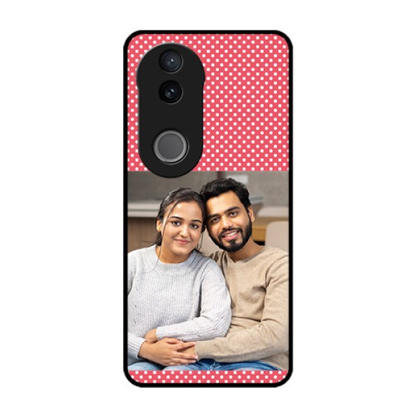 iQOO Z10R Custom Glass Phone Case - White Dotted Design