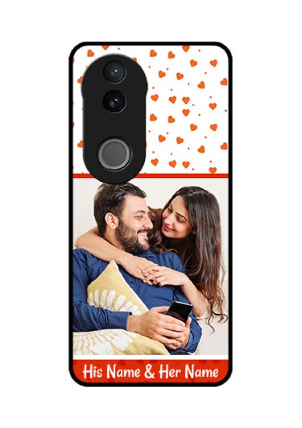 iQOO Z10R Custom Glass Phone Case - Orange Love Symbol Design