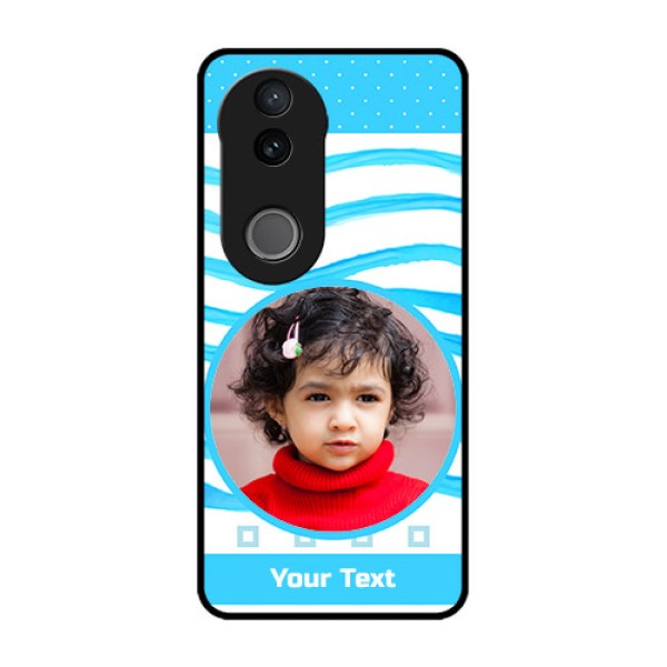 iQOO Z10R Custom Glass Phone Case - Simple Blue Case Design