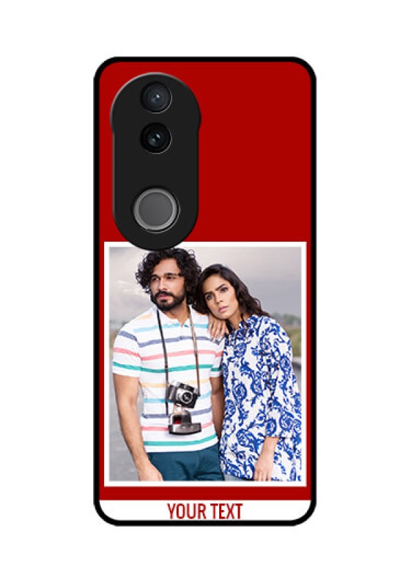iQOO Z10R Custom Glass Phone Case - Red Color Design