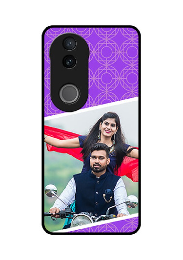 iQOO Z10R Custom Glass Phone Case - Violet Color Pattern Design