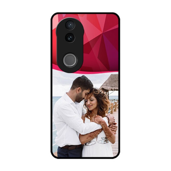 iQOO Z10R Custom Glass Phone Case - Red Abstract Design
