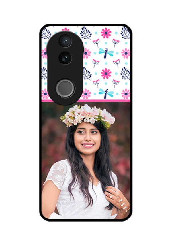 iQOO Z10R Custom Glass Phone Case - Colorful Flower Design