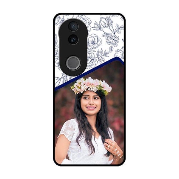 iQOO Z10R Custom Glass Phone Case - Classy Floral Design