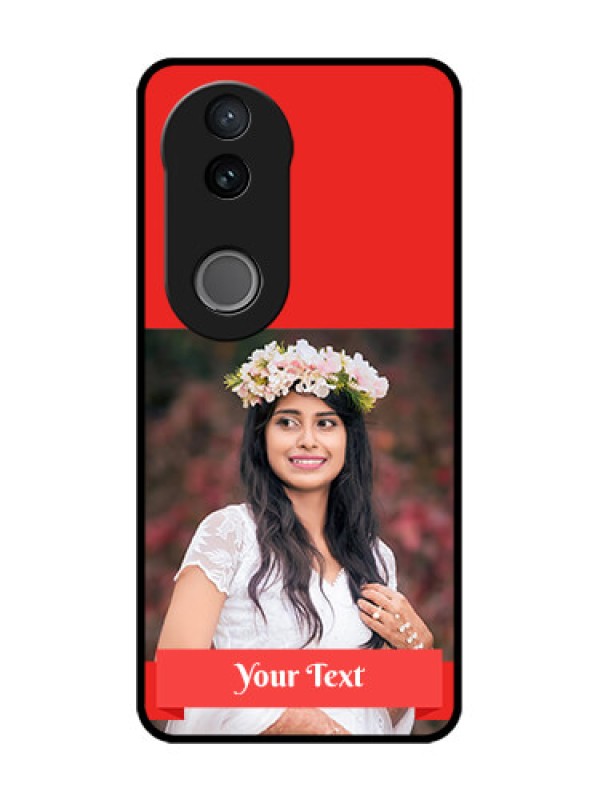 Custom iQOO Z10R Custom Glass Phone Case - Simple Red Color Design