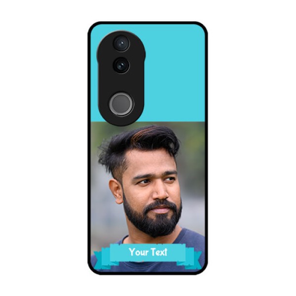 iQOO Z10R Custom Glass Phone Case - Blue Color Design