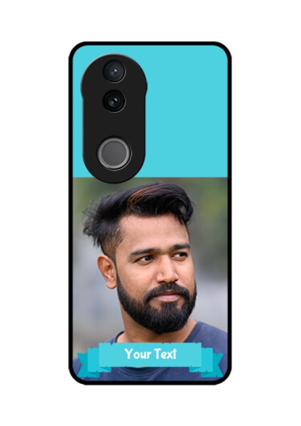 iQOO Z10R Custom Glass Phone Case - Blue Color Design