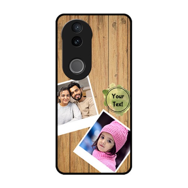 iQOO Z10R Custom Glass Phone Case - Wooden Texture Design