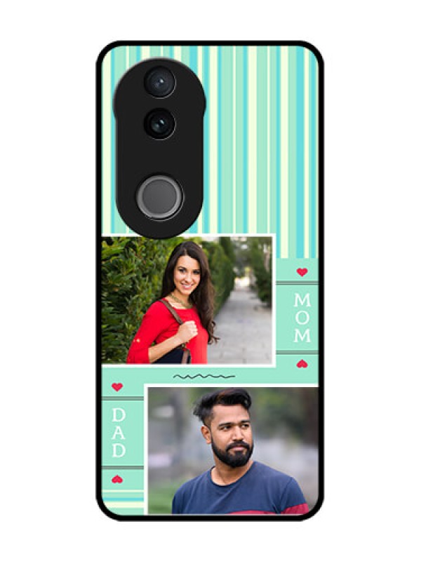 Custom iQOO Z10R Custom Glass Phone Case - Mom & Dad Pic Design