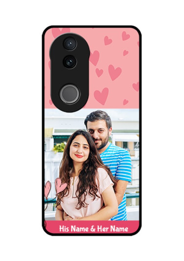 iQOO Z10R Custom Glass Phone Case - Love Design Peach Color