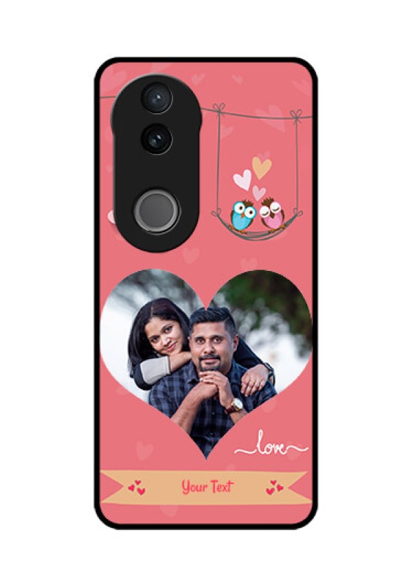 iQOO Z10R Custom Glass Phone Case - Peach Color Love Design